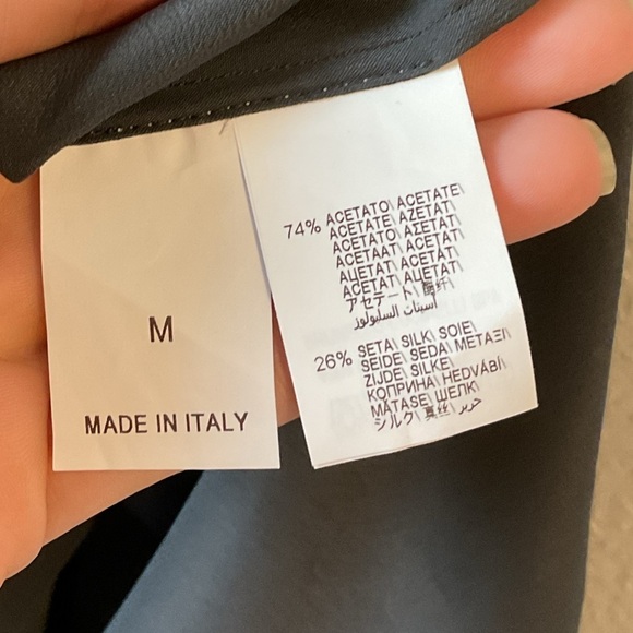 Brunello Cucinelli Grey V-Neck Slip Dress Size Medium Silk Blend Sheath - Picture 7 of 13